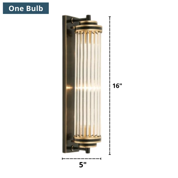 One Bulb modern glass wall sconce dimensions