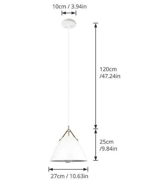 leather strap pendant light dimensions