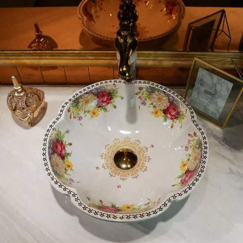 Ceramic Countertop Wash Basin Bathroom Vessel Sink Bowl for Vanity Top