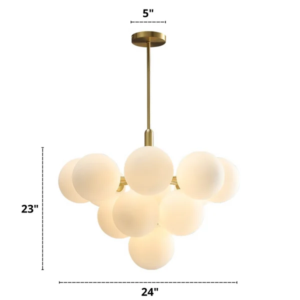 Hale Frosted Glass Chandelier Dimensions