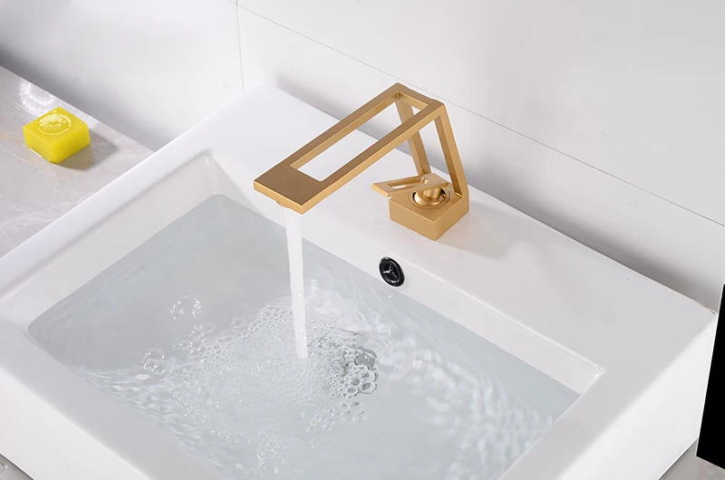 bathlova Solid Brass Tap Hollow Bathroom Basin Tap Cold & Hot Water Mixer Sink Tap