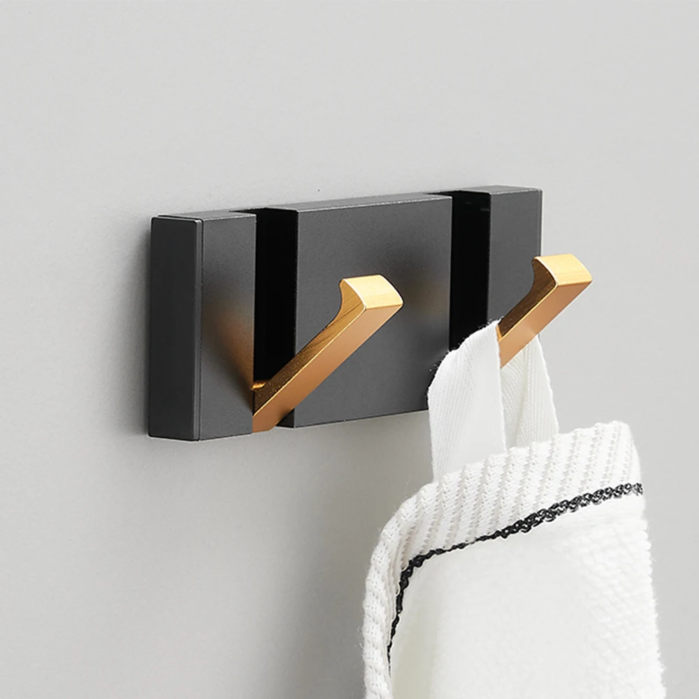 Folding Towel Hanger 2 Ways Wall Hook Coat Clothe Holder for Bathroom