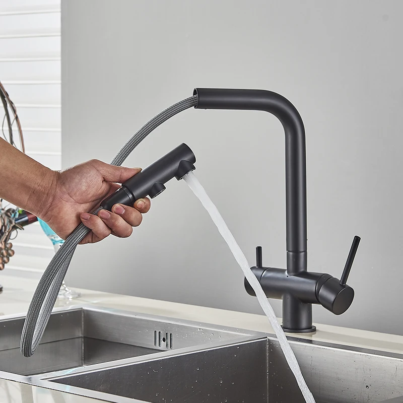 Filtered Kitchen Tap 360 Rotation Dual Sprayer Drinking Water Tap