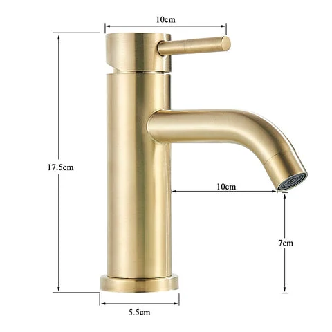 Modern Brushed Gold Bathroom Tap Dimensions