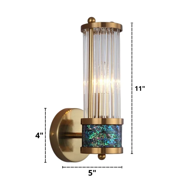 Glass Crystal Wall Light one bulb dimensions