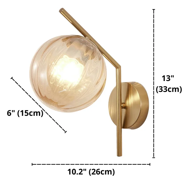 Modern Glass Globe Wall Sconce Dimensions