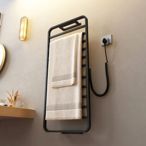 No-Drill Electric Towel Warmer with Sterilizing Function for Bathroom