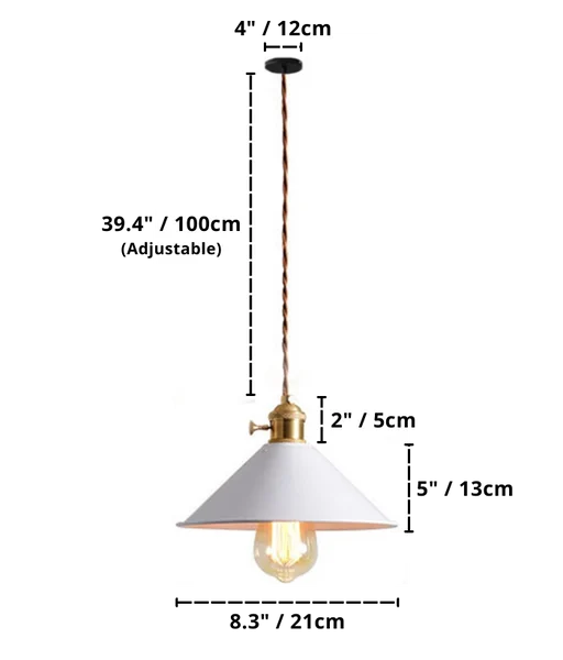 Colorful Retro Plated Pendant Lights Dimensions