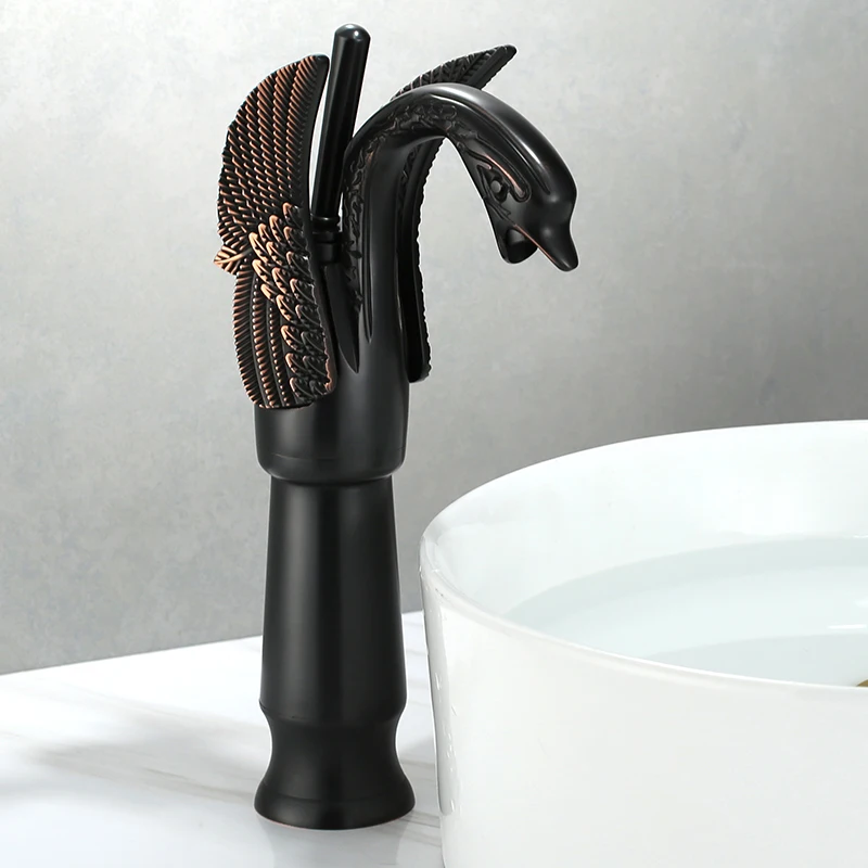 Bathroom Tap Brass Swan Tap Wash Tap Hot and Cold Water Tap