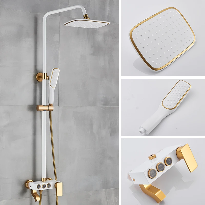 Shower Tap Set Rainfall Bathroom Shower Mixer Taps with Bidet