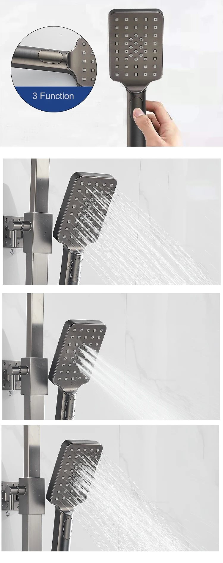 Shower Mixer Tap Rainfall Shower Head Thermostatic Shower System