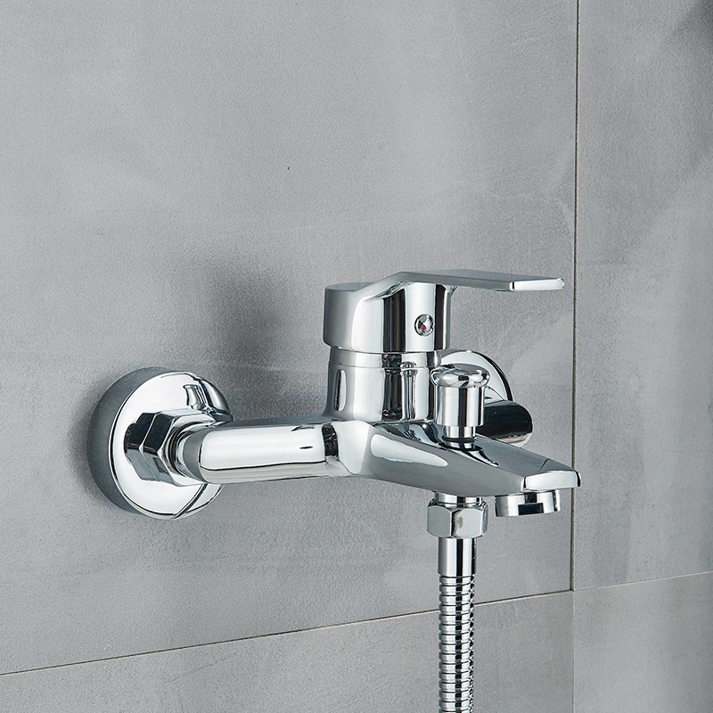 Square Bathtub Shower Taps Floor Standing Tap Hot Cold Water Tap