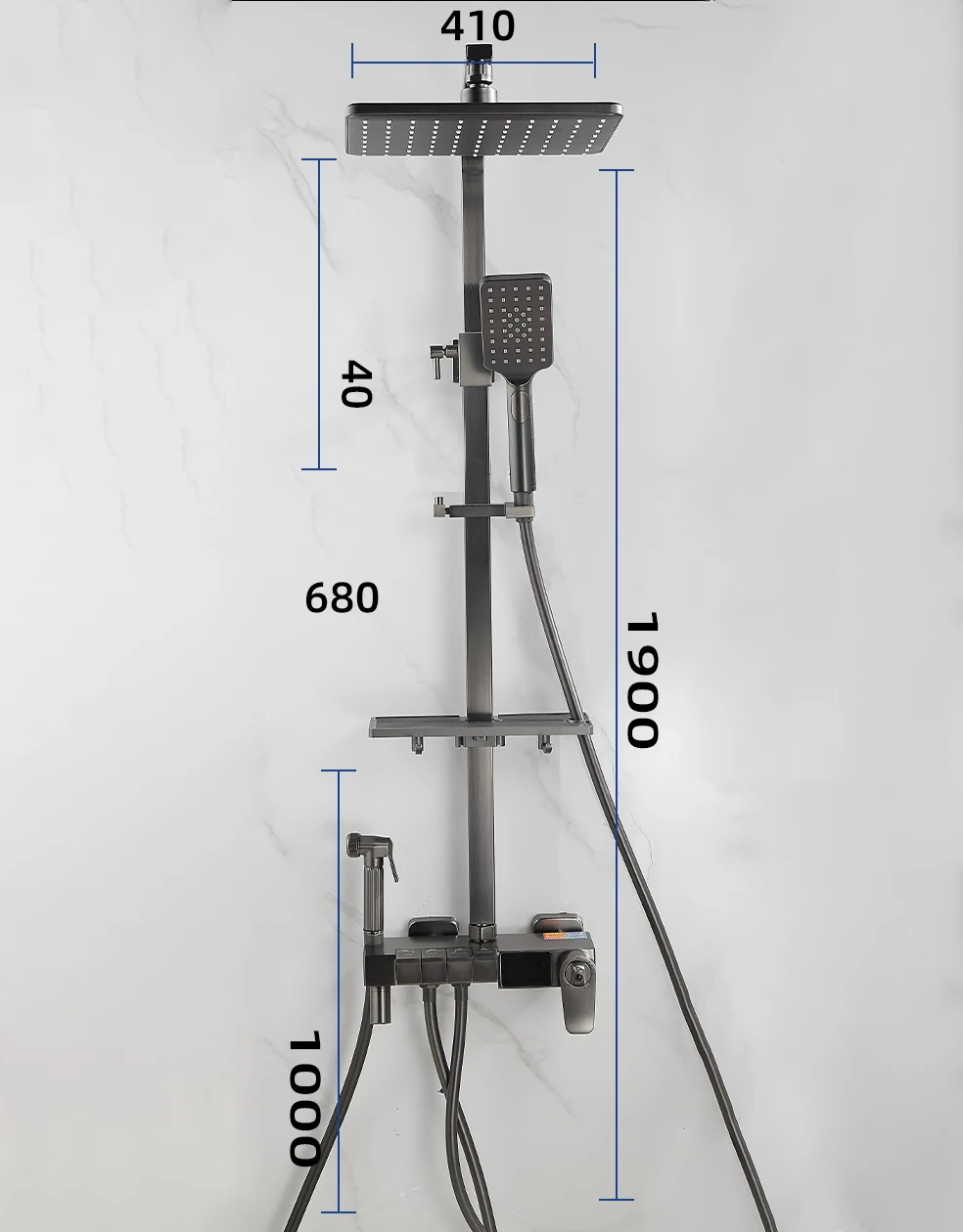 Shower Mixer Tap Rainfall Shower Head Thermostatic Shower System