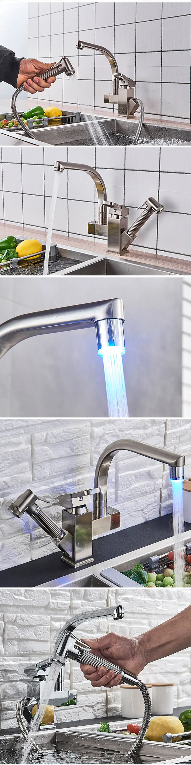 Kitchen Tap Pull Out Bidet Spray Deck Mount Hot Cold Mixer Tap