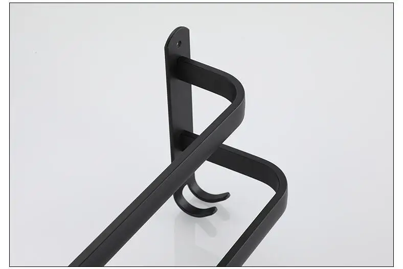 Towel Hanger Wall Mounted Towel Rack Bathroom Aluminum Black Towel Bar