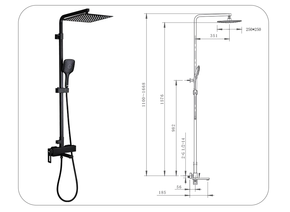 Bathroom Mixer Brass Waterfall Shower System Black Tap Mixer