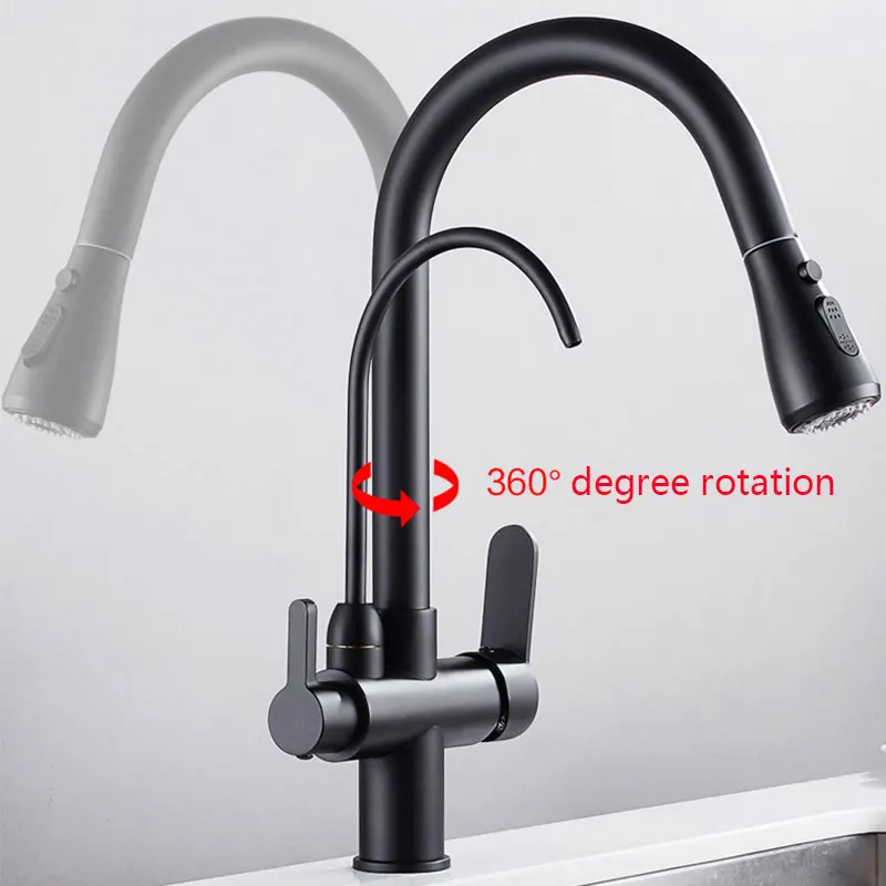 Three Ways Sink Mixer Kitchen Tap Filtered Crane For Kitchen