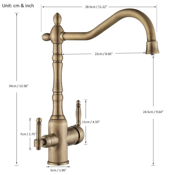 Rayford Kitchen Tap Dimensions