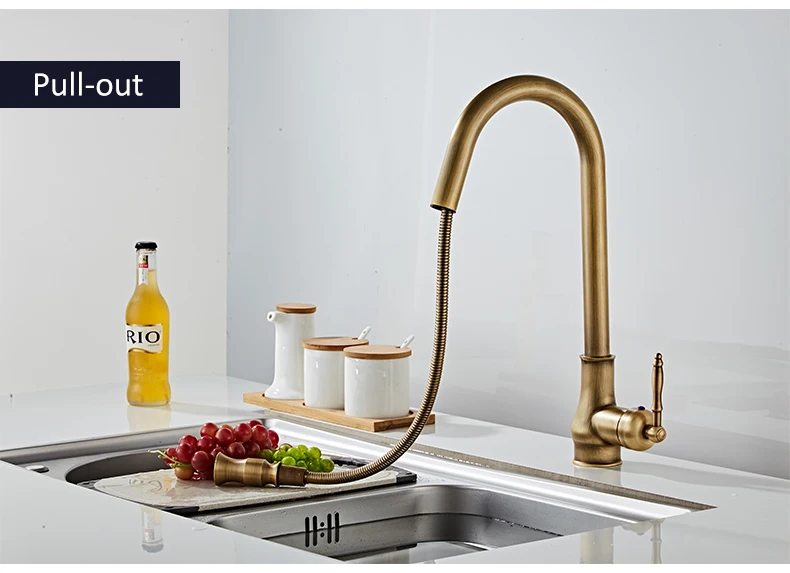 Brass 360 Degree Swivel Water Mixer Pull Down Tap In 4 Colors