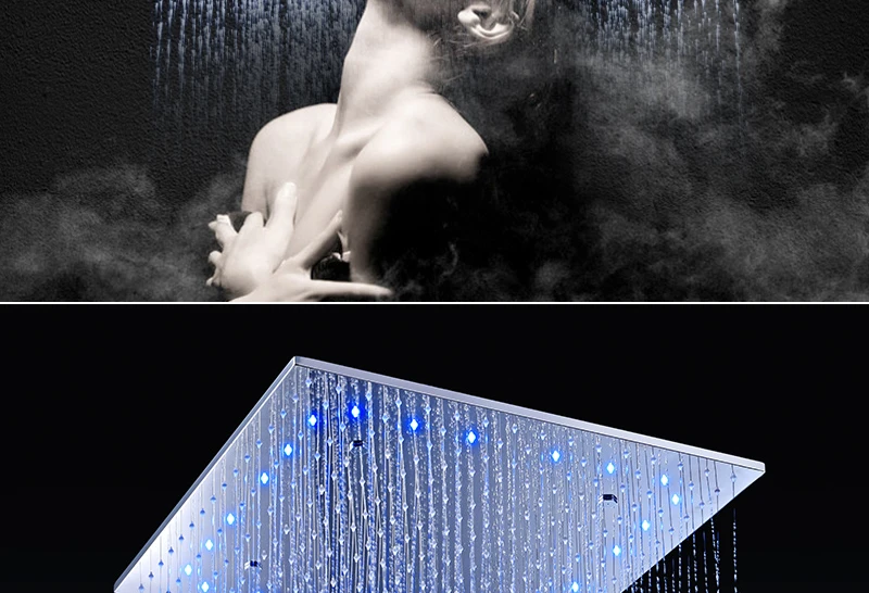 Luxury 20 Inches High Flow Stainless Steel Ceiling Shower Heads Thermostatic Mixer LED Shower Tap (6)