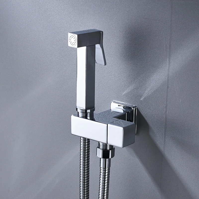 Wall Mounted Brass Single Handle Bidet Sprayer Set In 3 Colors