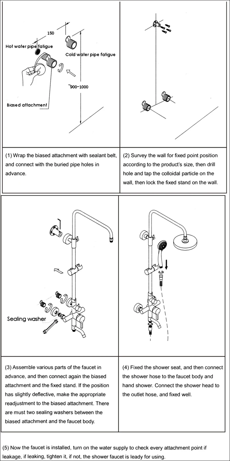 Rainfall Shower Tap Bathroom Shower With Bidet Sprayer Mixer Tap