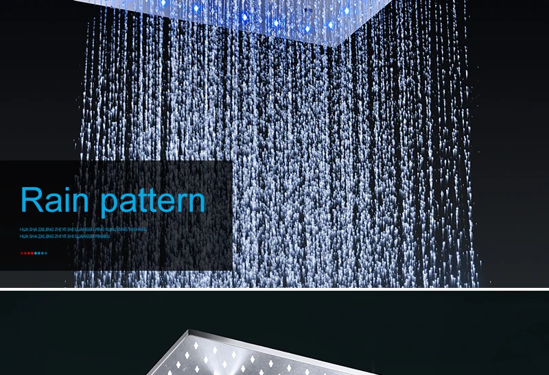 Luxury 20 Inches High Flow Stainless Steel Ceiling Shower Heads Thermostatic Mixer LED Shower Tap (7)