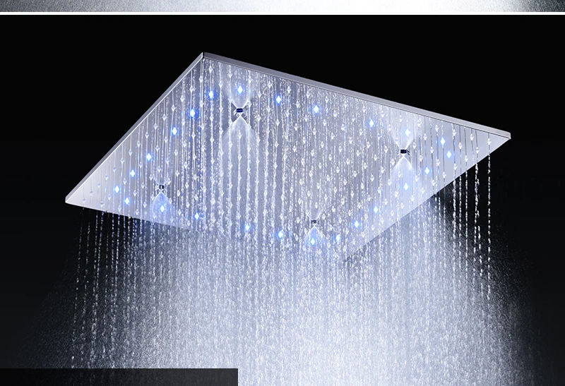 Luxury 20 Inches High Flow Stainless Steel Ceiling Shower Heads Thermostatic Mixer LED Shower Tap (9)