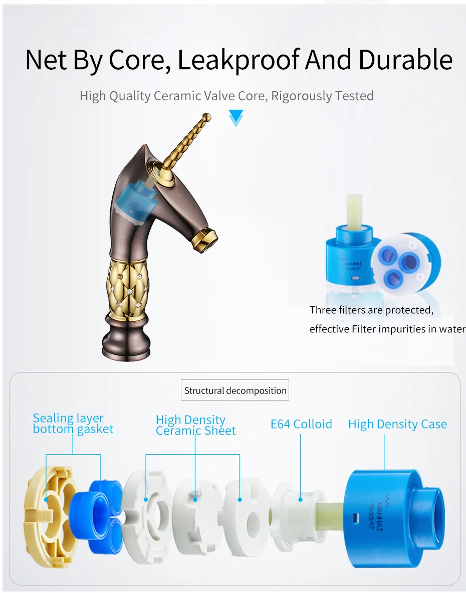 Horse Head Tap Solid Brass Deck Mounted Single Long Handle Mixer Taps