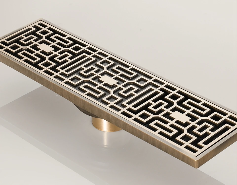 Linear Shower Art Carved Cover Floor Waste Drain