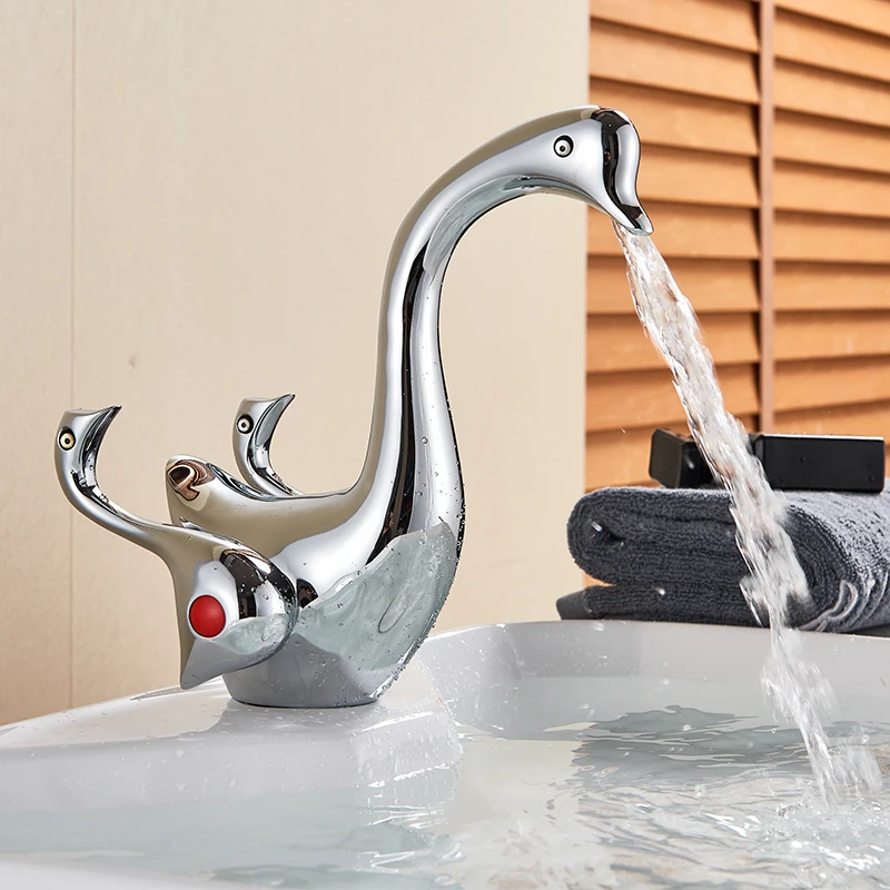 Swan Basin Tap Basin Tap Bathroom Taps Dual Hand Water Mixer