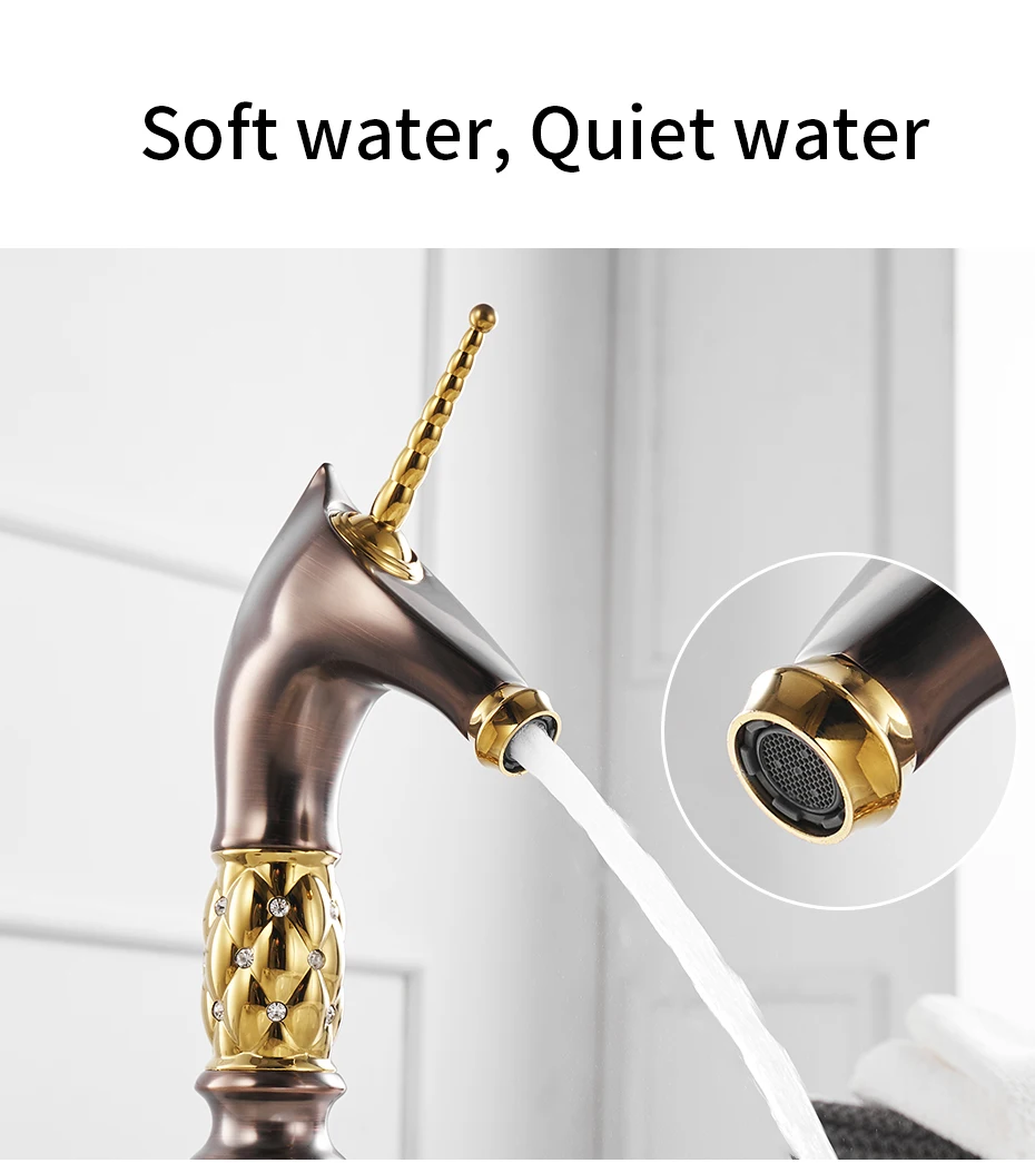 Horse Head Tap Solid Brass Deck Mounted Single Long Handle Mixer Taps