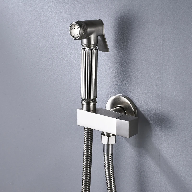 Wall Mounted Brass Single Handle Bidet Sprayer Set In 3 Colors