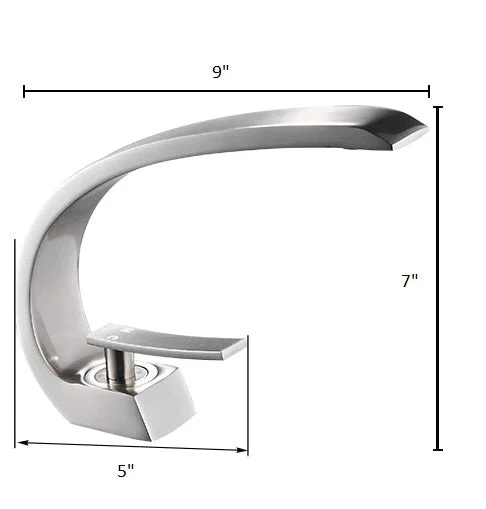 Modern Solid Brass Deck Mount Bathroom Mixer Tap In 5 Colors