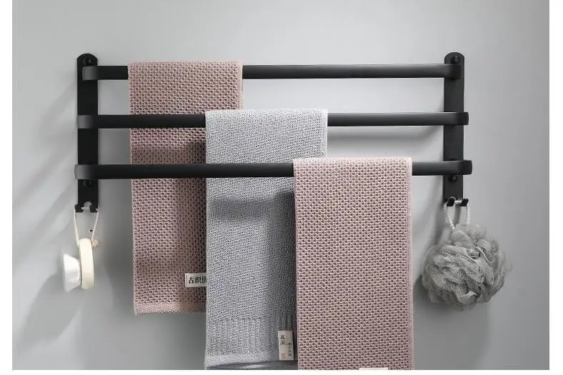 Towel Hanger Wall Mounted Towel Rack Bathroom Space Aluminum Towel Bar