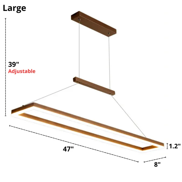 Large Modern Hanging Frame Light Fixture Dimensions