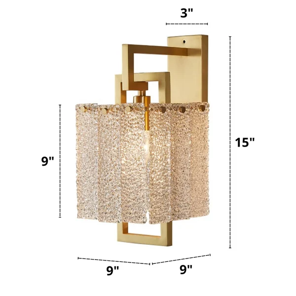 Modern Textured Glass Sconce Dimensions