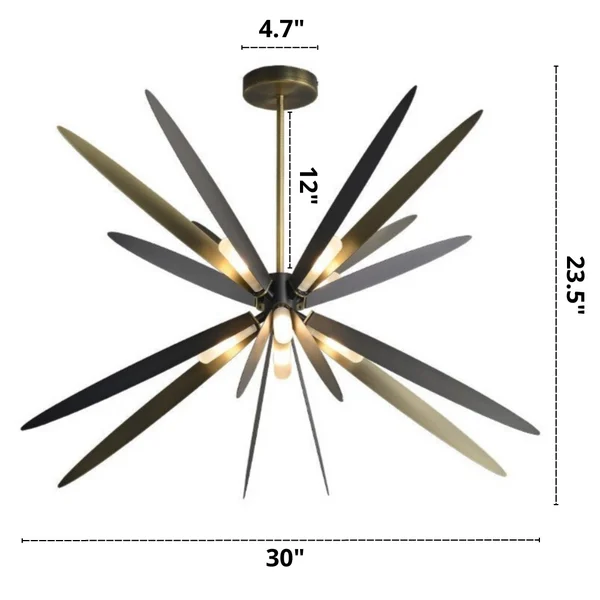 Newton Modern Chandelier Dimensions