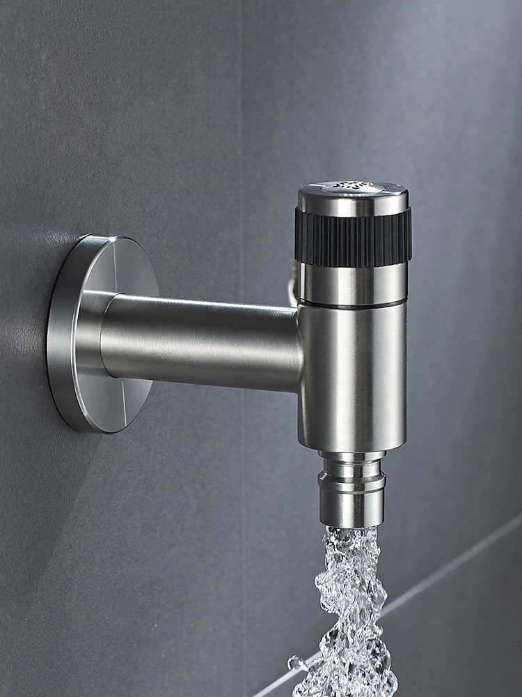 Stainless Steel Black Taps Lengthen Outdoor Garden Tap