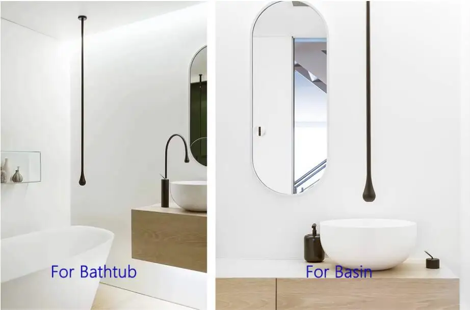 Water Drop Hang Ceiling Tap Bathroom Basin Bathtub Tap