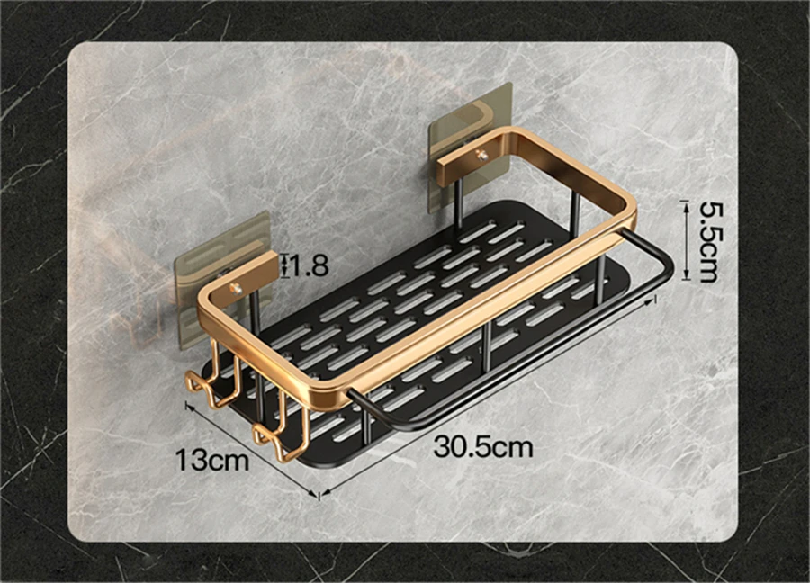 Punch-free Bathroom Shelf Shelves Shampoo Shower Storage Rack Holder