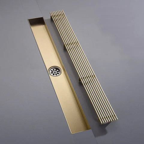 Brushed Gold Floor Drain Stainless Steel Bathroom Anti-Odor Drain