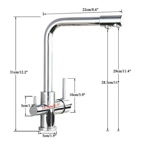 Apollo Kitchen Tap Dimensions