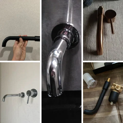 Wall Mounted Stainless Steel Tap Single Handle Bathroom Tap in 6 Colors