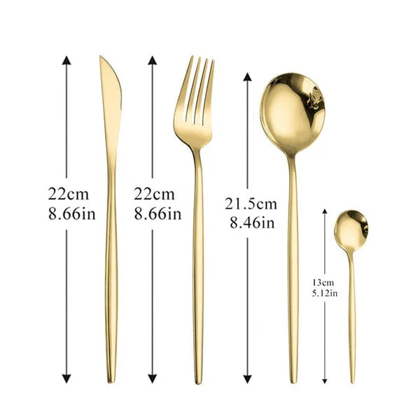 clio stainless steel silverware set dimensions