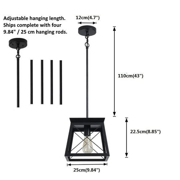 Retro Pennant Light Fixture Dimensions