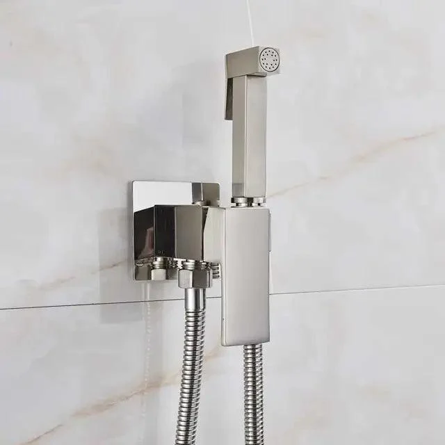 Bidet Tap Brass Shower Tap Washer Square Shower Toilet Tap -Bathlova