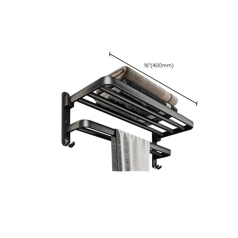 Black Aluminum Bathroom Accessory Set Modern Bath Shelf/ Towel Bar & Paper Holder -Bathlova