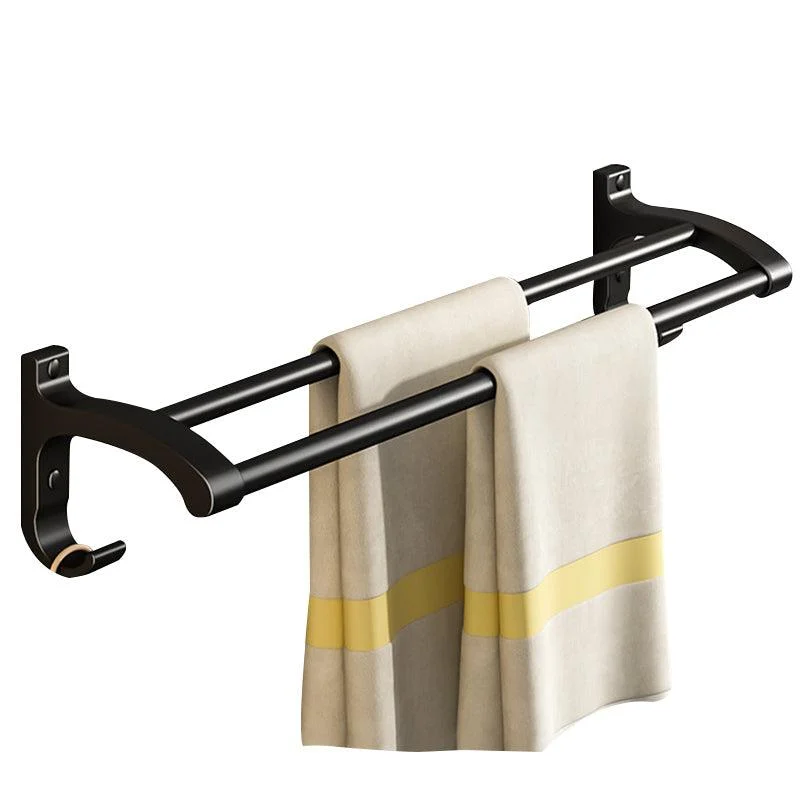 Black Aluminum Bathroom Accessory Set Modern Bath Shelf/ Towel Bar & Paper Holder -Bathlova