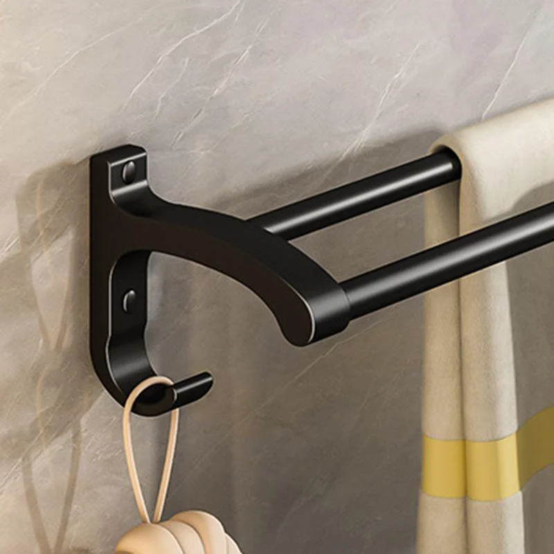 Black Aluminum Bathroom Accessory Set Modern Bath Shelf/ Towel Bar & Paper Holder -Bathlova